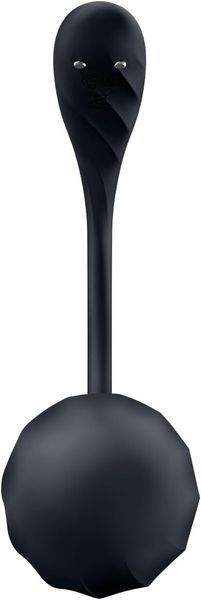 Смарт-віброяйце Satisfyer Ribbed Petal Connect App Black, керування зі смартфона, пульт ДК SX1221