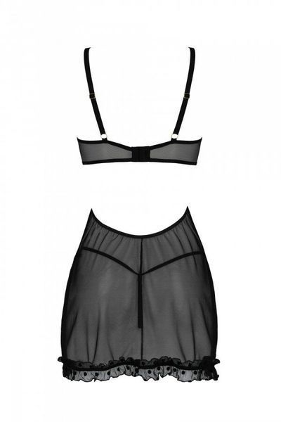 Еротичний пеньюар Passion MARINA CHEMISE, S/M, black SO9724