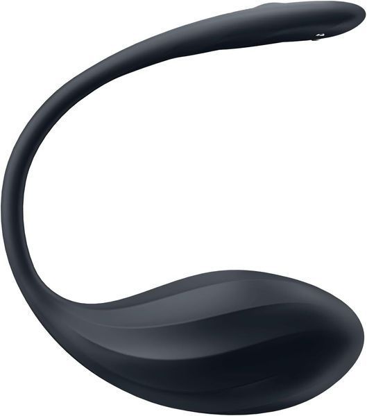 Смарт-віброяйце Satisfyer Ribbed Petal Connect App Black, керування зі смартфона, пульт ДК SX1221