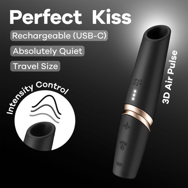Вакуумный стимулятор Satisfyer Perfect Kiss, магнитная технология 3D Air Pulse, 30 режимов работы SX2161