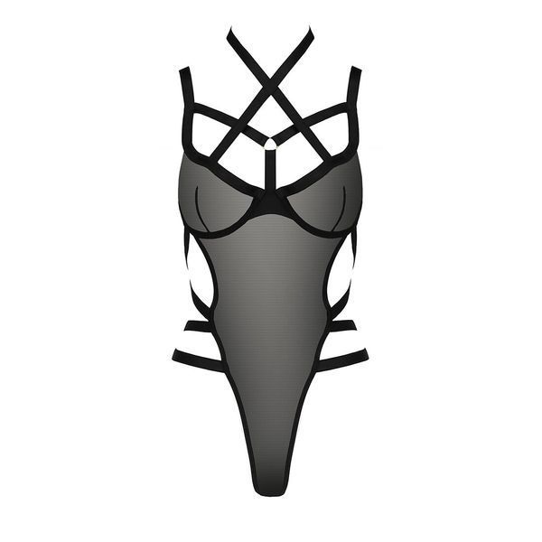 Боди-монокини Passion Exclusive HAGAR BODY L/XL, black PS24701