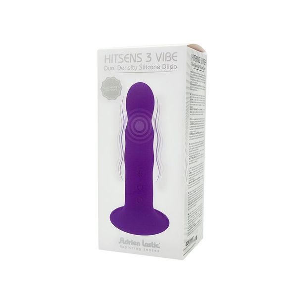 Дилдо с вибрацией Adrien Lastic Hitsens 3 Purple, отлично для страпона, диаметр 4см, длина 18,2см SO5053
