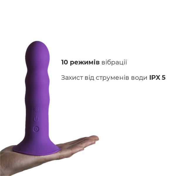 Дилдо с вибрацией Adrien Lastic Hitsens 3 Purple, отлично для страпона, диаметр 4см, длина 18,2см SO5053