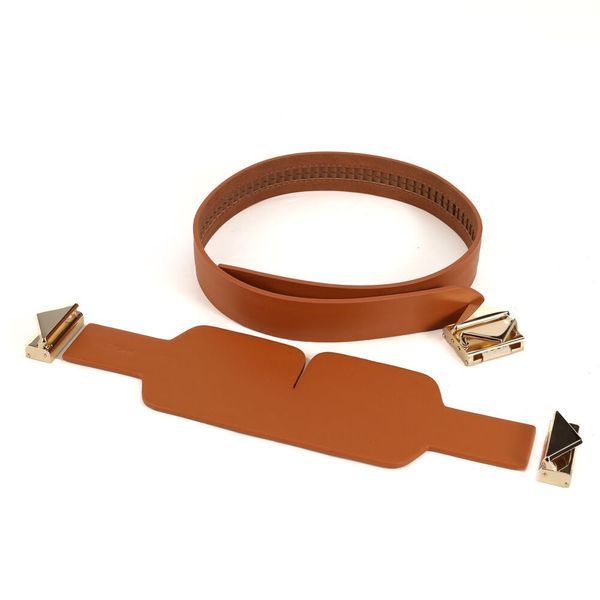 БДСМ-набір LOCKINK Bondage & Restraint Set, коричневий, натуральна шкіра, фіксатори, маска, кляп SX0822