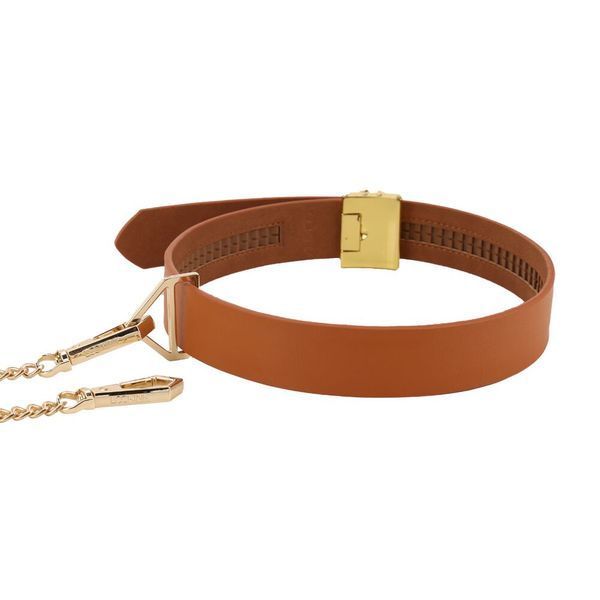 БДСМ-набір LOCKINK Bondage & Restraint Set, коричневий, натуральна шкіра, фіксатори, маска, кляп SX0822
