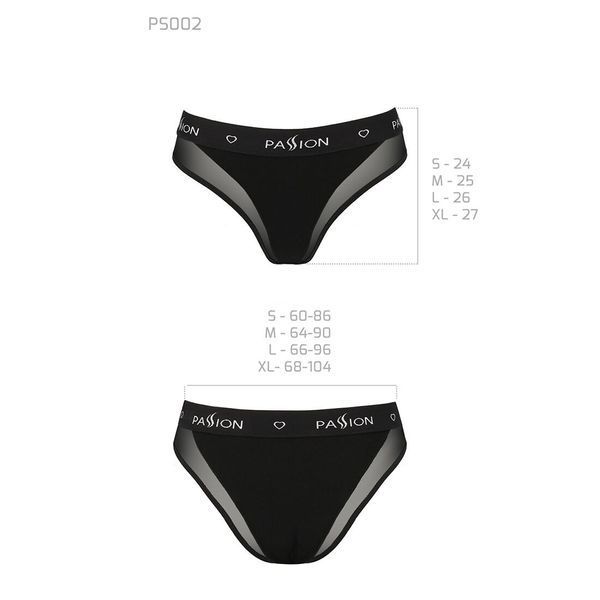 Трусики з прозорою вставкою Passion PS002 PANTIES XL, black SO4194
