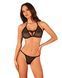 Полупрозрачный комплект Obsessive Celia Noir 2-pcs set M/L, бюстгальтер, стринги SO7866 фото 1
