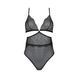 Боди Passion AMBERLY BODY 4XL/5XL black, ассиметричный крой, кружевной лиф, золотая нить SO7049 фото 3