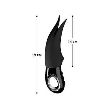 Вибратор для клитора Fun Factory VOLTA black, гибкий двойной кончик SX0928