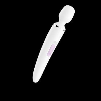 Вібромасажер Satisfyer Wand-er Woman (White/Chrome), водонепроникний, потужний, розмір XXL SO3458