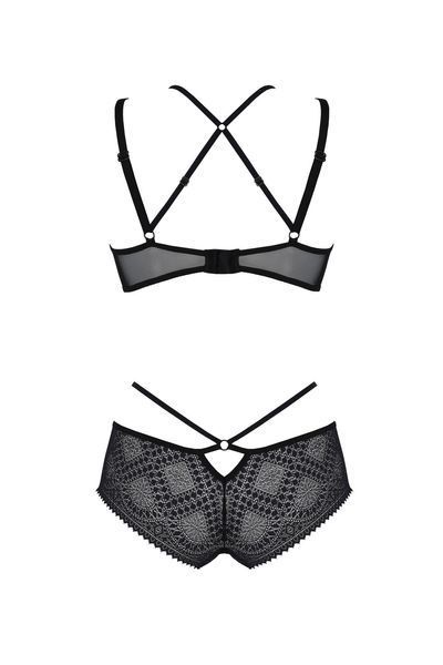 Комплект Passion DROSERA BIKINI black, S/M, бюстгальтер і трусики-кюлоти SX0468
