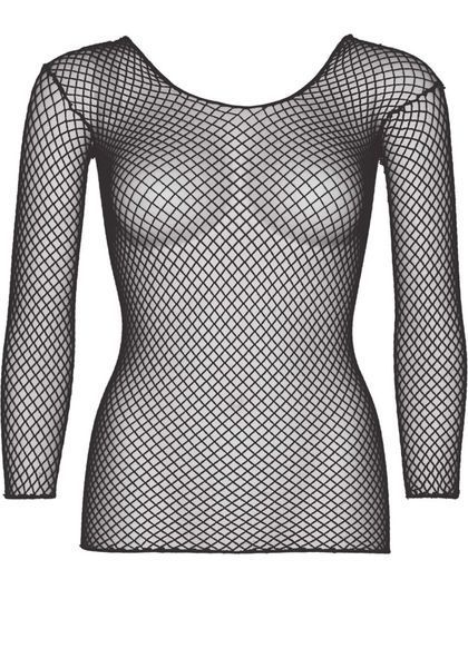 Сітчастий топ Leg Avenue Long Sleeves T-Shiets Black, One Size SO9104