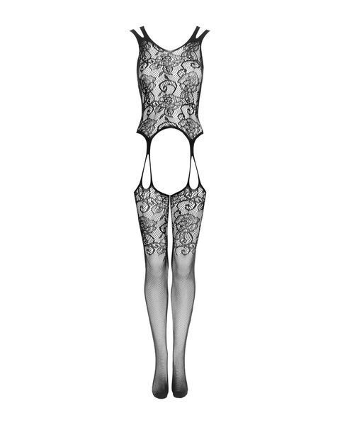 Бодистокинг Obsessive Bodystocking F237 S/M/L, растительное плетение, имитация чулок SO7233