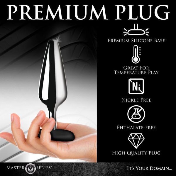 Анальна пробка Master Series Butt Slut Metal & Silicone Butt Plug - Silver SX2225