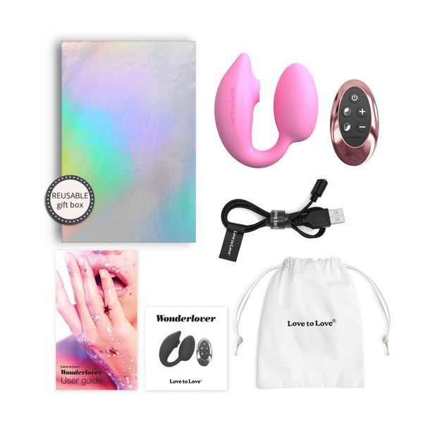 Віброяйце з вакуумною кліторальною стимуляцією Love To Love Wonderlover PINK PASSION SO9616