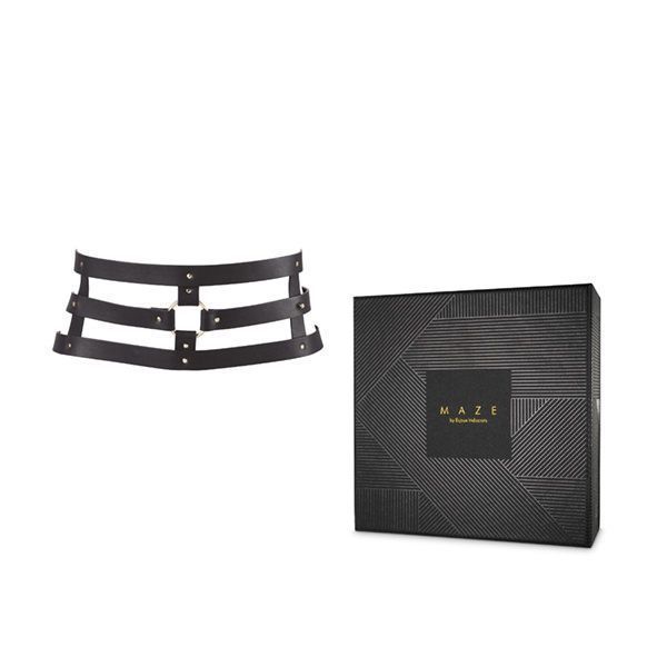 Портупея-пояс Bijoux Indiscrets MAZE - Wide Belt and Restraints Black, екошкіра SO2680