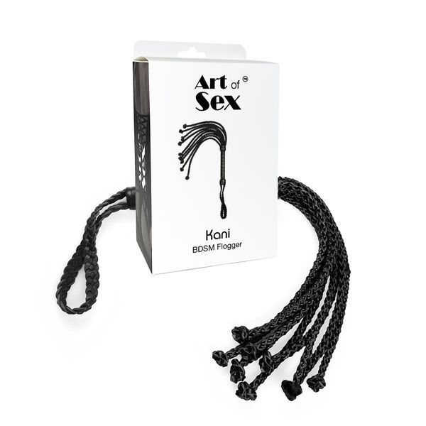 Ажурная плеть Кошка из экокожи Art of Sex - Kani, цвет черный SO9666