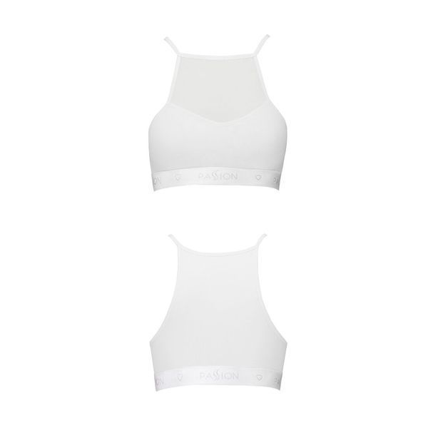Спортивный топ с прозрачной вставкой Passion PS006 TOP S, white SO4245