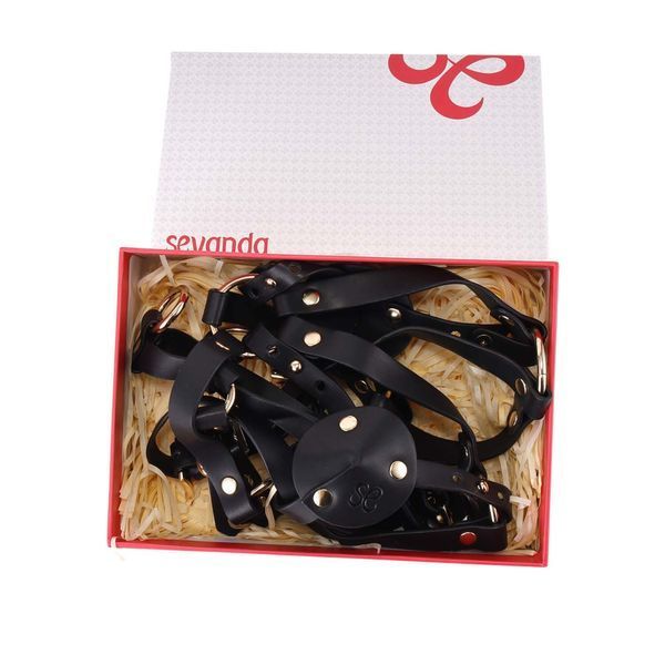 Портупея на грудь LOCKINK SEVANDA Queen Chest Harness with Removable Bra, чорна, зі знімними пестис SX0873