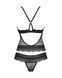 Напівпрозорий набір з прикрасами Obsessive Ivannes top & thong S/M, чорний, топ та танга SO7283 фото 6