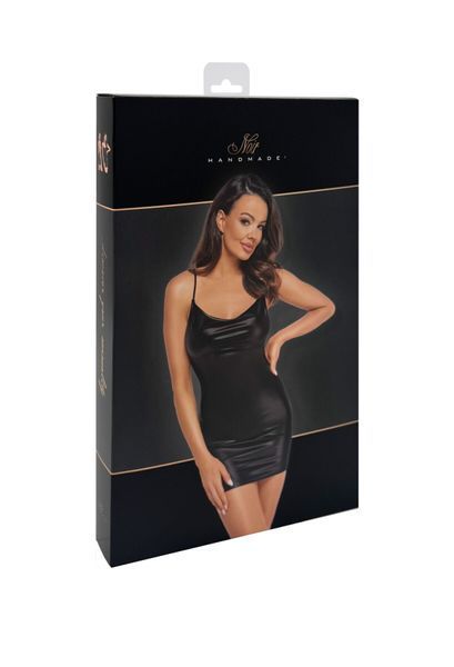 Платье Noir Handmade F307 Mirage, XXL, black, мини, под латекс, открытая спина, декор из стразов SX0283