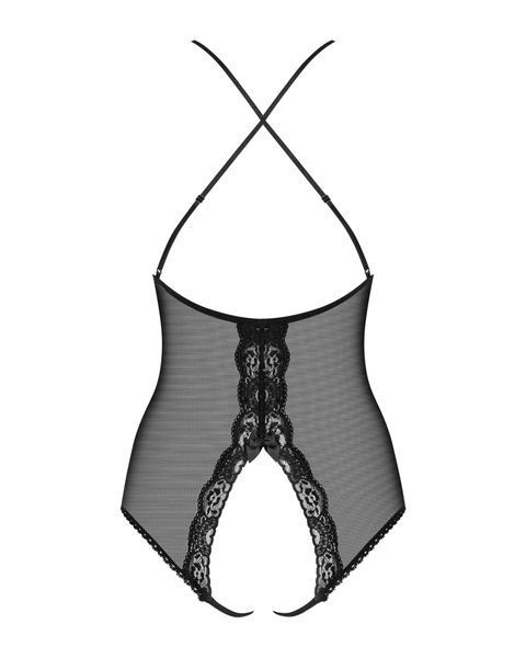 Сетчатое боди с открытыми ягодицами Obsessive 841-TED-1 teddy S/M, черный SO7184