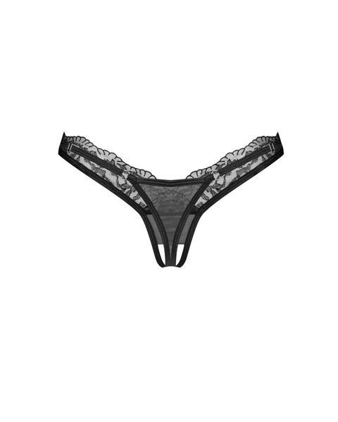 Трусики Obsessive Arrowel Black crotchless thongs L/XL SX2583
