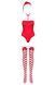 Эротический новогодний костюм в стиле Санта-Клауса Боди Obsessive Kissmas teddy red L/XL (мятая упаковка!!!) SX1153-R фото 4