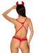 Еротичний костюм чортика зі стреп Obsessive Evilia teddy red L/XL SO7707 фото 2