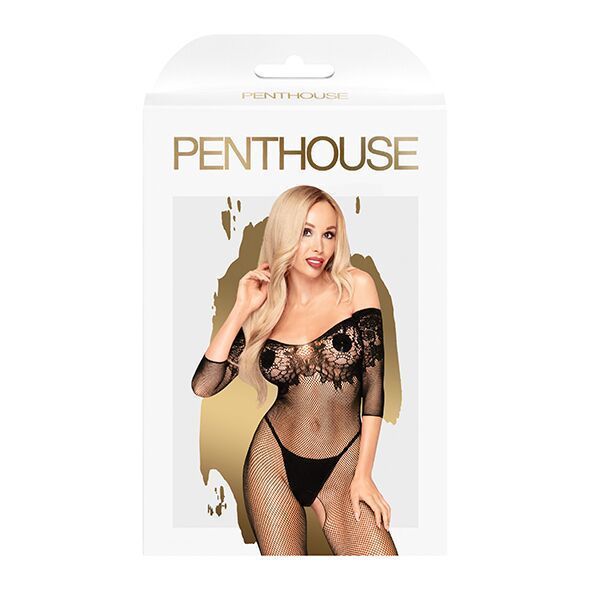 Бодістокінг з імітацією ліфа Penthouse - High Profile Black XL SO5266