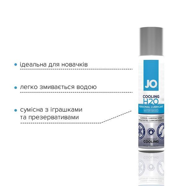 Охолоджувальна змазка на водній основі JO H2O COOLING (30 мл) з ментолом, рослинний гліцерин SO1450