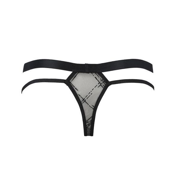 Чоловічі прозорі стринги Passion 029 THONG COLLIN L/XL Black, сітка SO7558