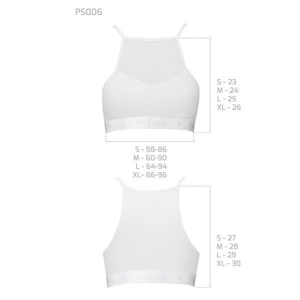 Спортивный топ с прозрачной вставкой Passion PS006 TOP XL, white SO4246