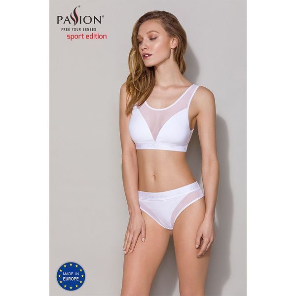 Трусики з прозорою вставкою Passion PS002 PANTIES M, white SO4196