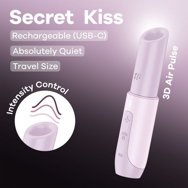 Вакуумный стимулятор Satisfyer Secret Kiss, магнитная технология 3D Air Pulse, 30 режимов, крышечка SX2163
