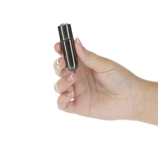 Вибропуля PowerBullet First-Class Bullet 2.5&Prime; with Key Chain Pouch, Gun Metal, 9 режимов вибрации SO6846
