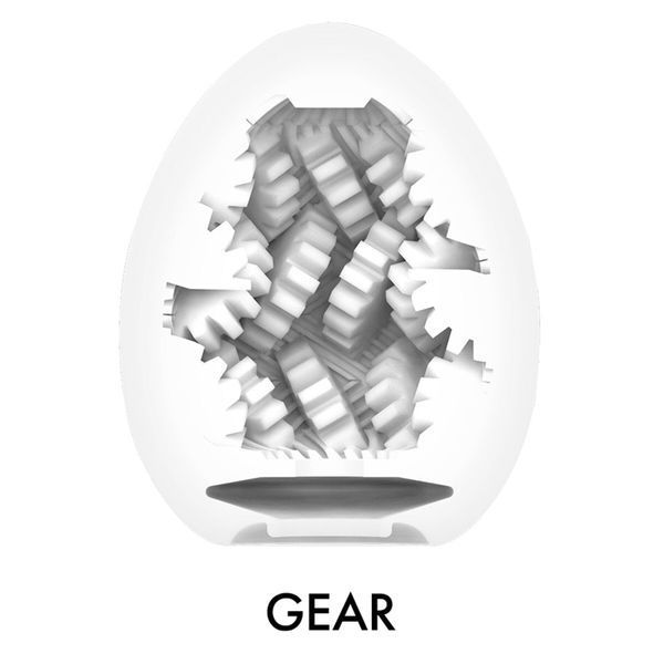 Мастурбатор-яйце Tenga Egg Gear, щільний TPE, пробник лубриканту 5 мл SO9803
