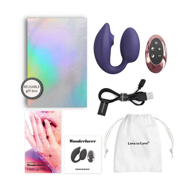 Віброяйце з вакуумною кліторальною стимуляцією Love To Love Wonderlover MIDNIGHT INDIGO SO9617