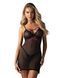 Пеньюар Obsessive Novenes chemise & thong, M/L, облегающий, прозрачный, со стрепами, стринги в компл SX0620 фото 1
