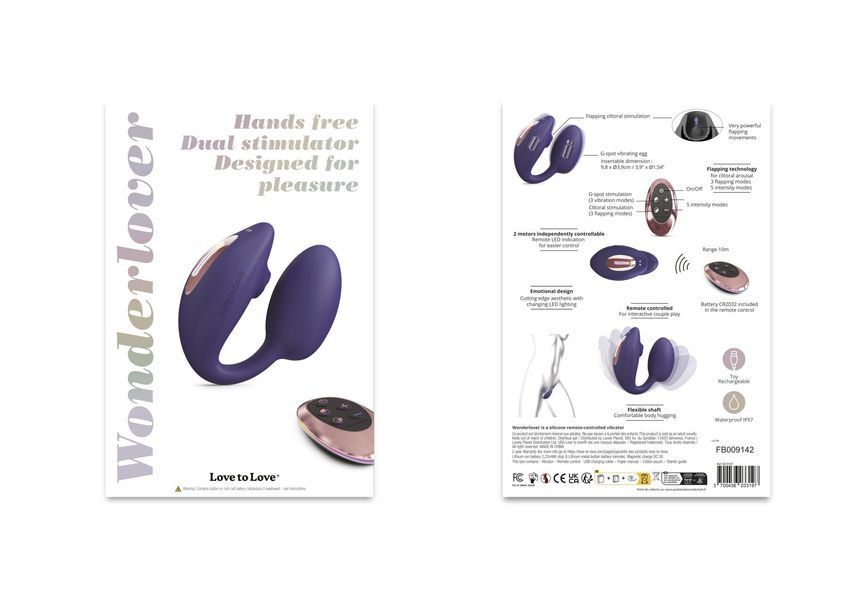 Віброяйце з вакуумною кліторальною стимуляцією Love To Love Wonderlover MIDNIGHT INDIGO SO9617