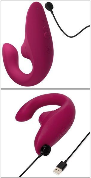 Вагінально-кліторальний стимулятор Womanizer Blend Vibrant Pink, вібрація + вакуум, 2 мотори SX2143