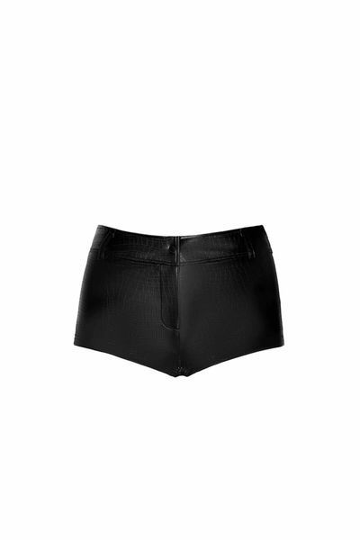 Шортики Noir Handmade F318 Wild, M, black, під латекс, крокодиловий принт, з доступом SX0334
