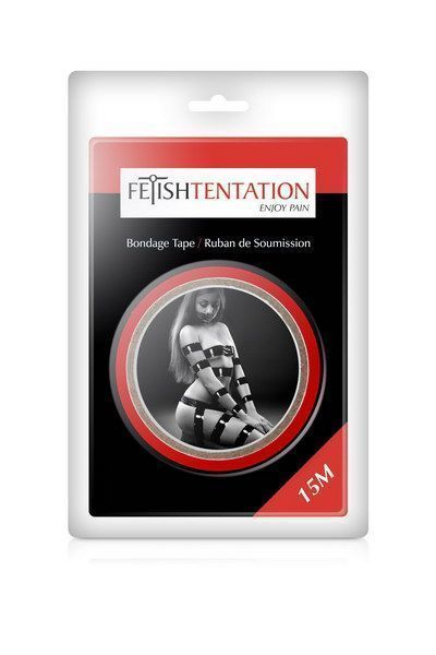 Скотч для бондажа Fetish Tentation Red (15 м), не липне до шкіри і волосків, тільки сам до себе SO2235