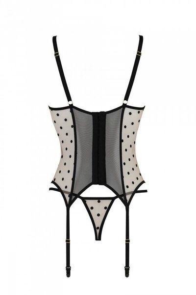 Корсет Passion MARINA CORSET, S/M, beige, с открытыми чашками SO9727