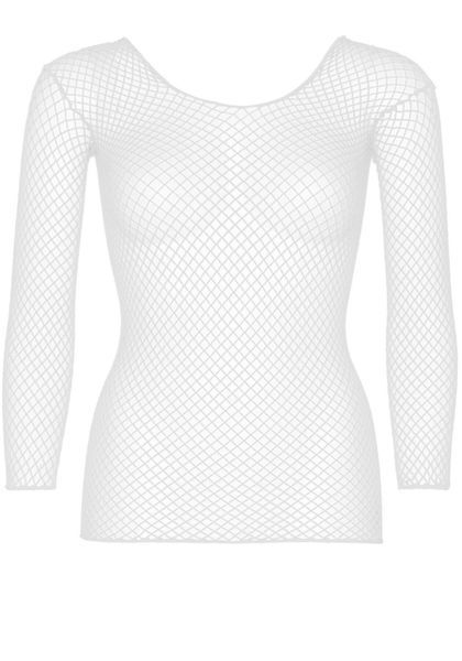 Сетчатый топ Leg Avenue Long Sleeves T-Shirts White, One Size SO9106