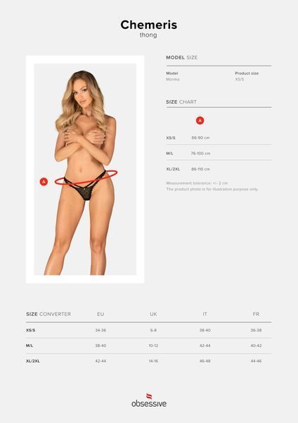 Трусики Obsessive Chemeris thong XL/2XL SO9775
