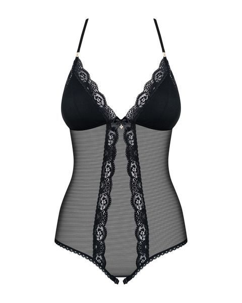 Сітчасте боді з відкритими сідницями Obsessive 841-TED-1 teddy L/XL, чорний SO7185