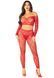Комплект кружевной топ и леггинсы Leg Avenue Off The Shoulder Top and Footless Tights One Size, Red SX1749 фото 5