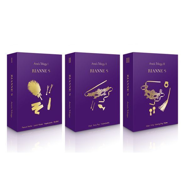 Романтичний подарунковий набір RIANNE S Ana's Trilogy Set I: помада-вібратор, затискачі, пов'язка SO3855