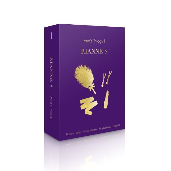 Романтичний подарунковий набір RIANNE S Ana's Trilogy Set I: помада-вібратор, затискачі, пов'язка SO3855